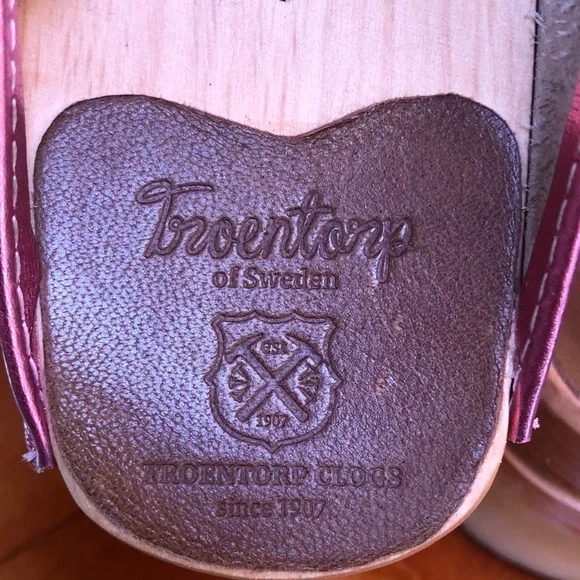 Troentorp of Sweden Mariah Metallic Hot Pink Clog Sandal Leather 8-8.5 38 - Picture 14 of 16